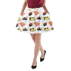 Sushi Pattern A-line Pocket Skirt by Valentinaart