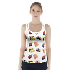 Sushi Pattern Racer Back Sports Top by Valentinaart