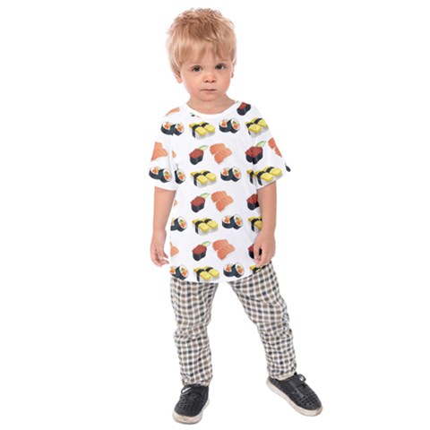 Sushi Pattern Kids Raglan Tee by Valentinaart