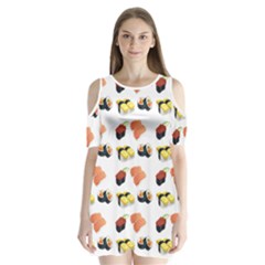 Sushi Pattern Shoulder Cutout Velvet One Piece by Valentinaart