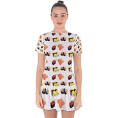 Sushi Pattern Drop Hem Mini Chiffon Dress by Valentinaart