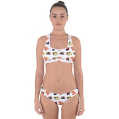 Sushi Pattern Cross Back Hipster Bikini Set by Valentinaart