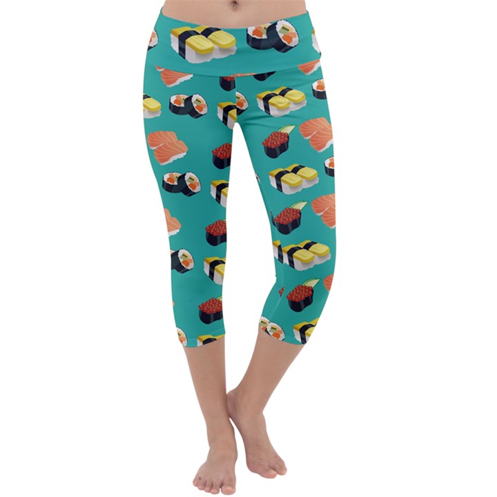 Sushi pattern Capri Yoga Leggings