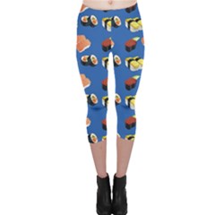 Sushi Pattern Capri Leggings  by Valentinaart