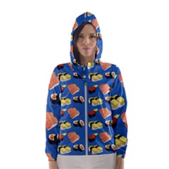 Sushi Pattern Hooded Wind Breaker (women) by Valentinaart