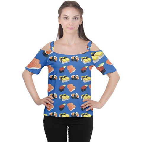 Sushi Pattern Cutout Shoulder Tee by Valentinaart