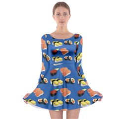 Sushi Pattern Long Sleeve Skater Dress by Valentinaart