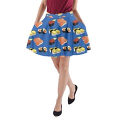 Sushi Pattern A-line Pocket Skirt by Valentinaart