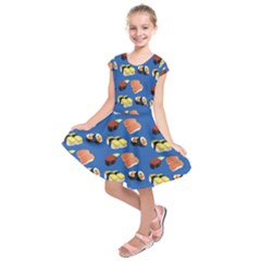 Sushi Pattern Kids  Short Sleeve Dress by Valentinaart