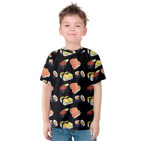 Sushi Pattern Kids  Cotton Tee by Valentinaart