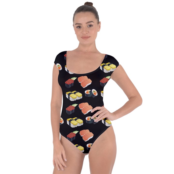 Sushi pattern Short Sleeve Leotard 