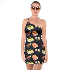 Sushi Pattern One Soulder Bodycon Dress