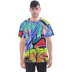 Magic cube abstract art Men s Sports Mesh Tee