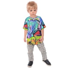 Magic cube abstract art Kids Raglan Tee