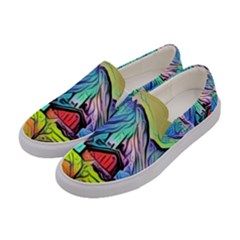 Magic Cube Abstract Art Women s Canvas Slip Ons by NouveauDesign