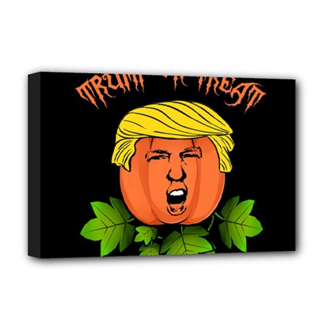 Trump Or Treat  Deluxe Canvas 18  X 12   by Valentinaart