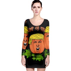 Trump Or Treat  Long Sleeve Bodycon Dress by Valentinaart