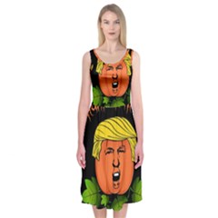 Trump Or Treat  Midi Sleeveless Dress by Valentinaart