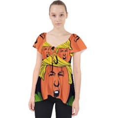 Trump Or Treat  Lace Front Dolly Top by Valentinaart