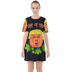 Trump Or Treat  Sixties Short Sleeve Mini Dress by Valentinaart