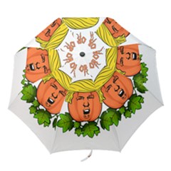 Trump Or Treat  Folding Umbrellas by Valentinaart