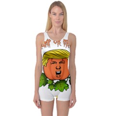 Trump Or Treat  One Piece Boyleg Swimsuit