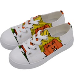 Trump Or Treat  Kids  Low Top Canvas Sneakers by Valentinaart