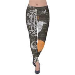 Vintage Halloween Velvet Leggings by Valentinaart