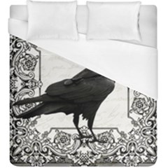 Vintage Halloween Raven Duvet Cover (king Size) by Valentinaart