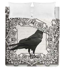 Vintage Halloween Raven Duvet Cover Double Side (queen Size) by Valentinaart