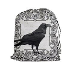 Vintage Halloween Raven Drawstring Pouches (xxl) by Valentinaart