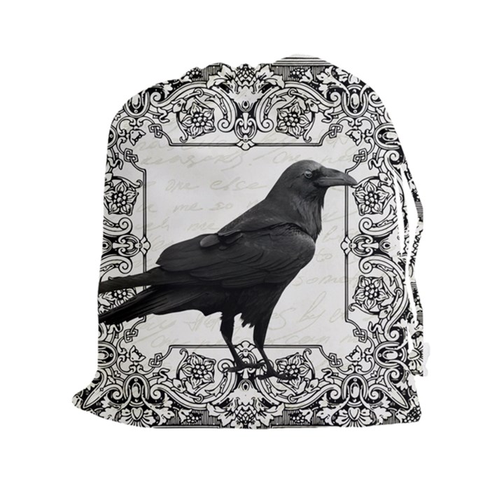 Vintage Halloween raven Drawstring Pouches (XXL)