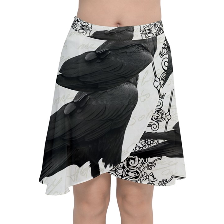 Vintage Halloween raven Chiffon Wrap