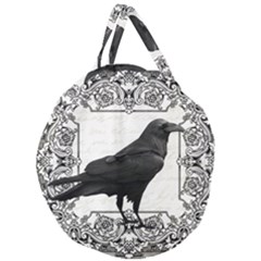 Vintage Halloween Raven Giant Round Zipper Tote by Valentinaart