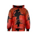 Dancing Couple On Red Background With Flowers And Hearts Kids  Pullover Hoodie View1