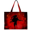 Dancing Couple On Red Background With Flowers And Hearts Zipper Mini Tote Bag View1