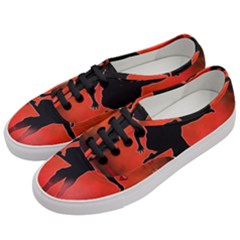 Dancing Couple On Red Background With Flowers And Hearts Women s Classic Low Top Sneakers by FantasyWorld7