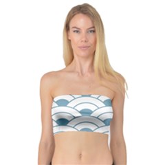 Art Deco,shell Pattern,teal,white Bandeau Top by NouveauDesign