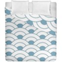 Art deco,shell pattern,teal,white Duvet Cover Double Side (California King Size) View1