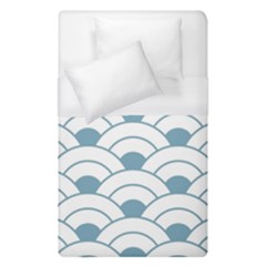 Art Deco,shell Pattern,teal,white Duvet Cover (single Size) by NouveauDesign