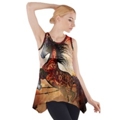 Awesome Creepy Running Horse With Skulls Side Drop Tank Tunic by FantasyWorld7