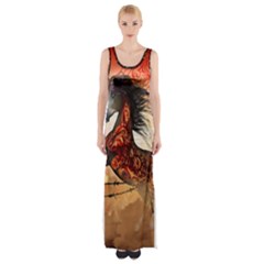 Awesome Creepy Running Horse With Skulls Maxi Thigh Split Dress by FantasyWorld7