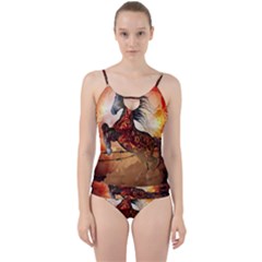 Awesome Creepy Running Horse With Skulls Cut Out Top Tankini Set by FantasyWorld7