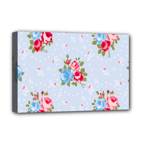 Cute Shabby Chic Floral Pattern Deluxe Canvas 18  X 12   by NouveauDesign