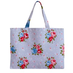 Cute Shabby Chic Floral Pattern Zipper Mini Tote Bag by NouveauDesign