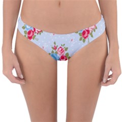 Cute Shabby Chic Floral Pattern Reversible Hipster Bikini Bottoms by NouveauDesign