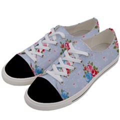 Cute Shabby Chic Floral Pattern Women s Low Top Canvas Sneakers by NouveauDesign