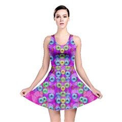 Festive Metal And Gold In Pop Art Reversible Skater Dress by pepitasart