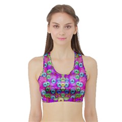 Festive Metal And Gold In Pop Art Sports Bra With Border by pepitasart