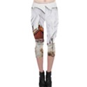 french coffee style abstract art Capri Leggings  View1